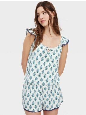 NWT Roller Rabbit x Target Bouquet Pointelle Tank Top and Shorts Pajama Set Blue